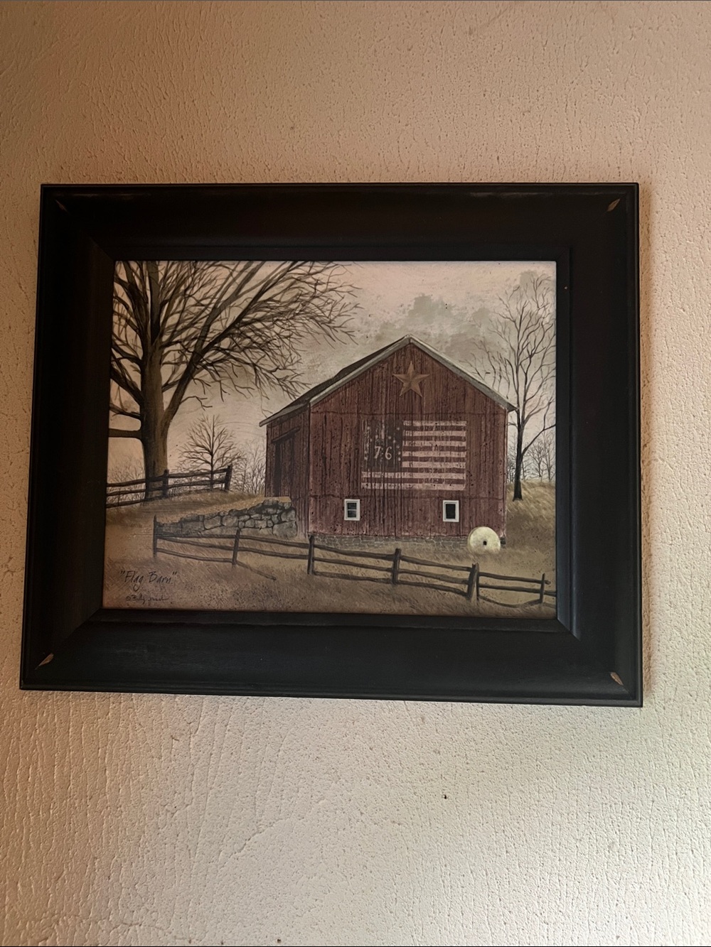 Framed Rustic Red Barn Wall Art